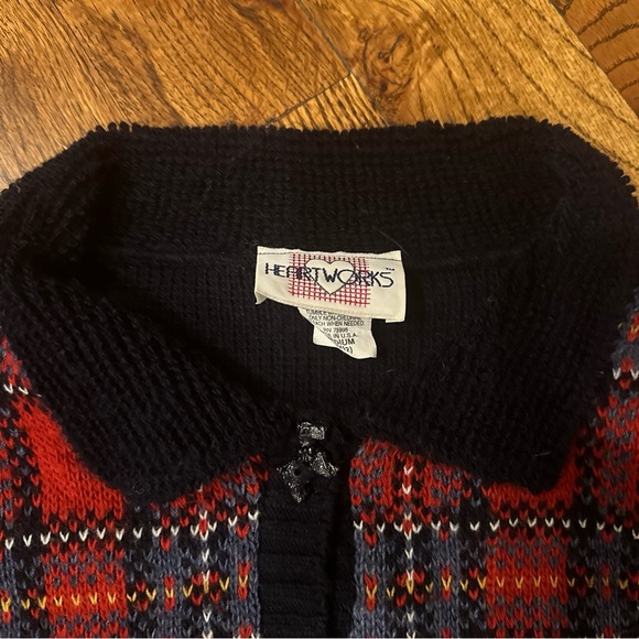 Heartworks Girls Size 10-12 Red Plaid Holiday Sweater Scottish Terrier Dogs - Picture 5 of 13